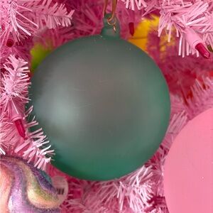 Glitterville rainbow frosted ball ornament - pale teal